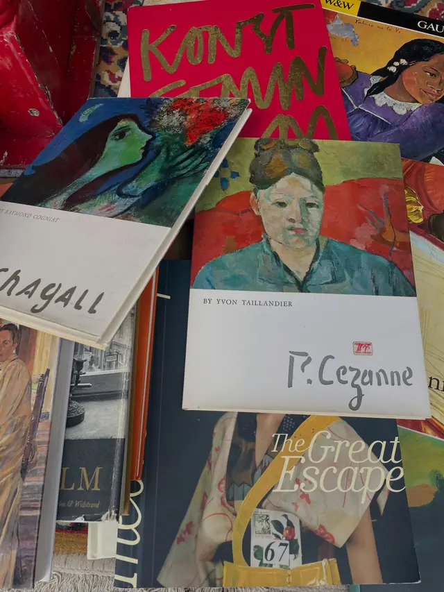 Färgglada vintage konstböcker om Cézanne, Chagall och Gauguin